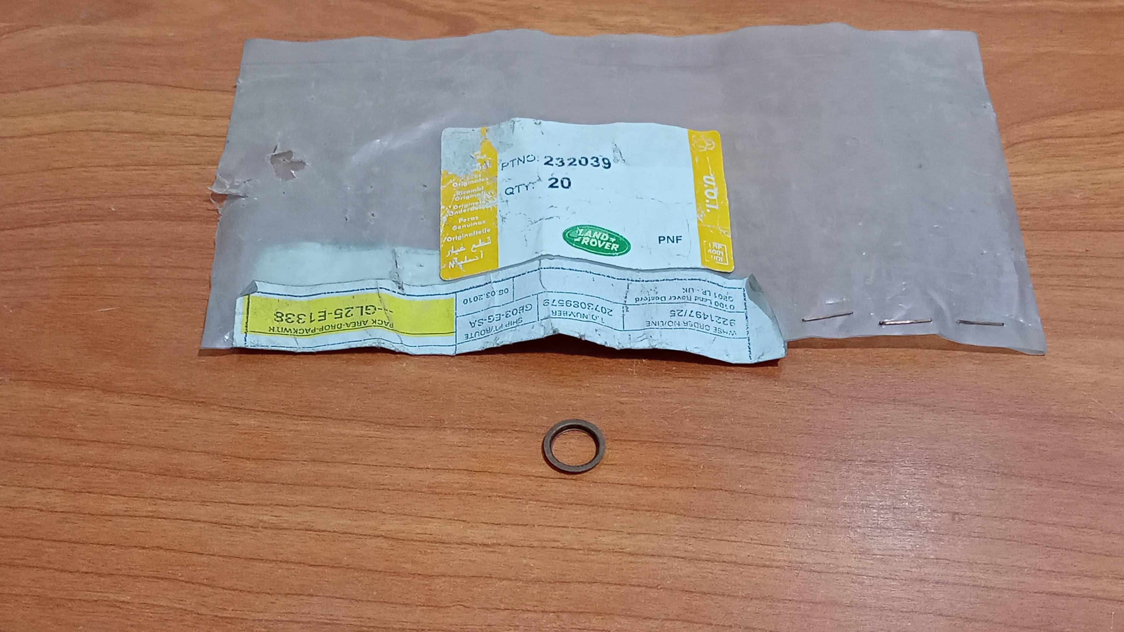 Sealing Washer Part Number - 232039 For Land Rover