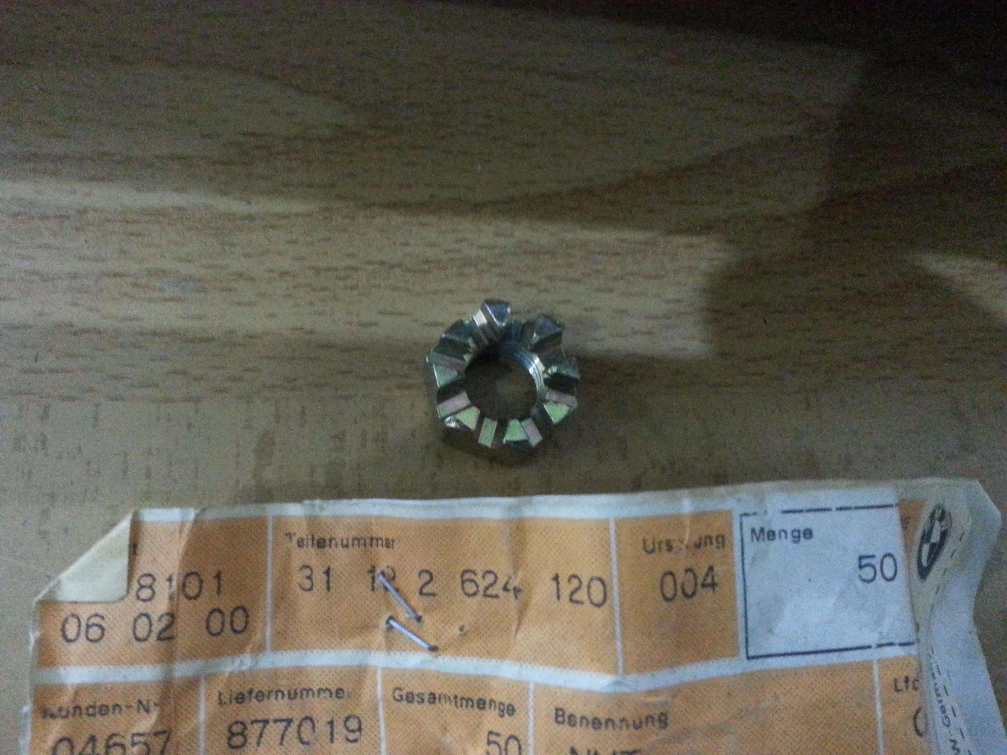 BMW Crown Nut 31122624120 Genuine OEM