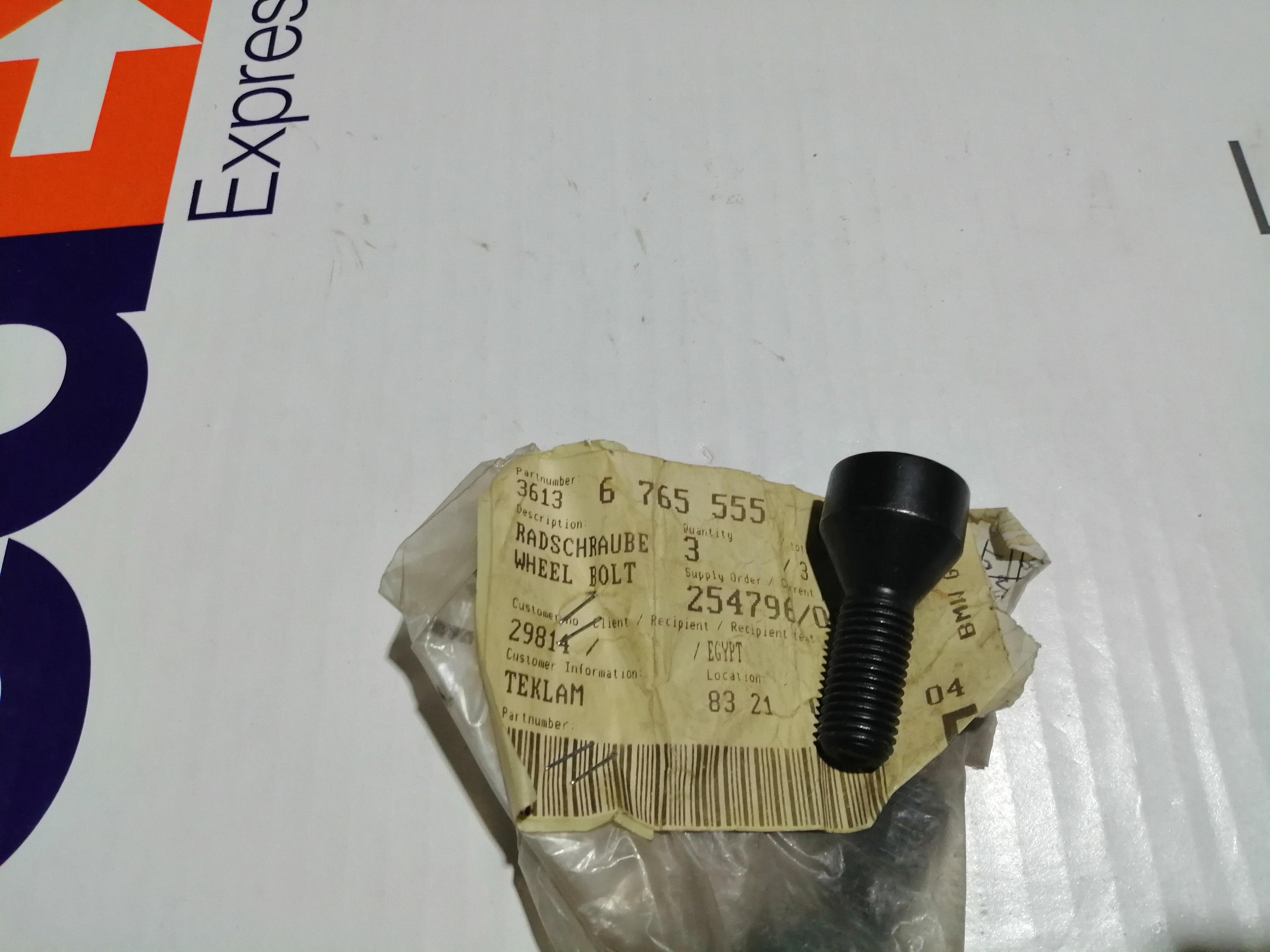 BMW Wheel Bolt With Code 36136765555 GENUINE