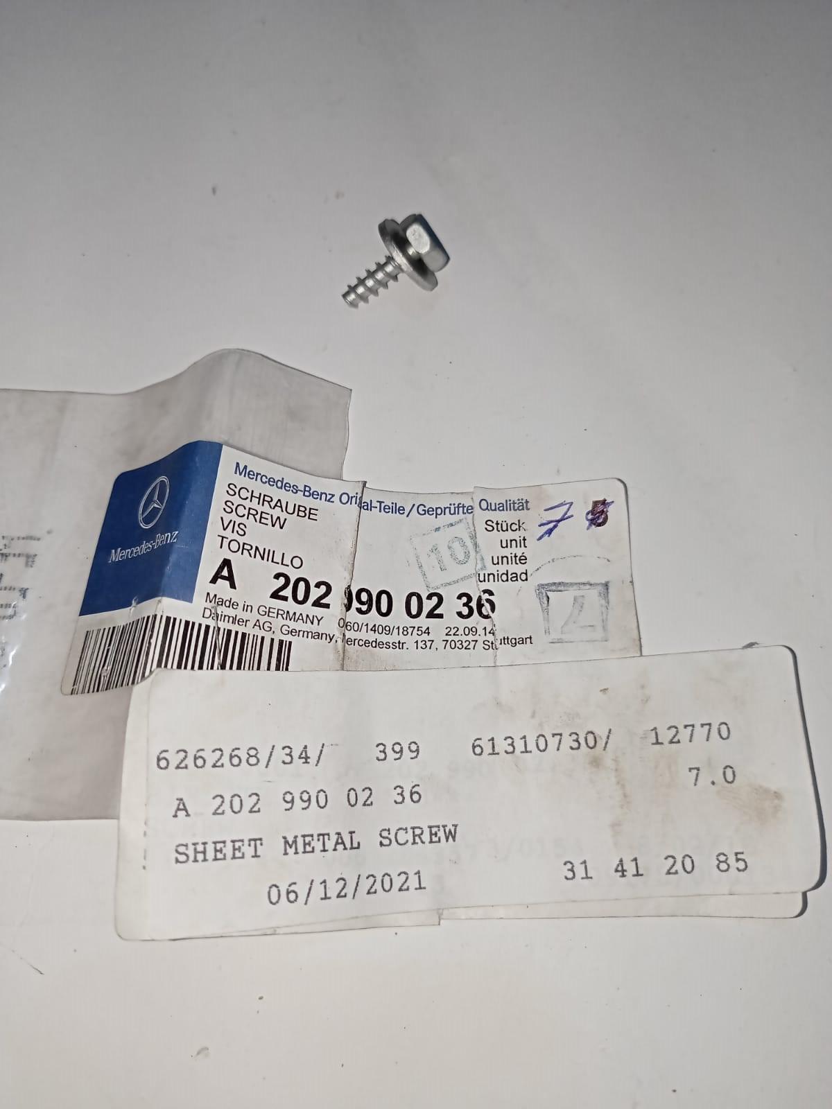 Mercedes-Benz Fender Liner Screw A2029900236