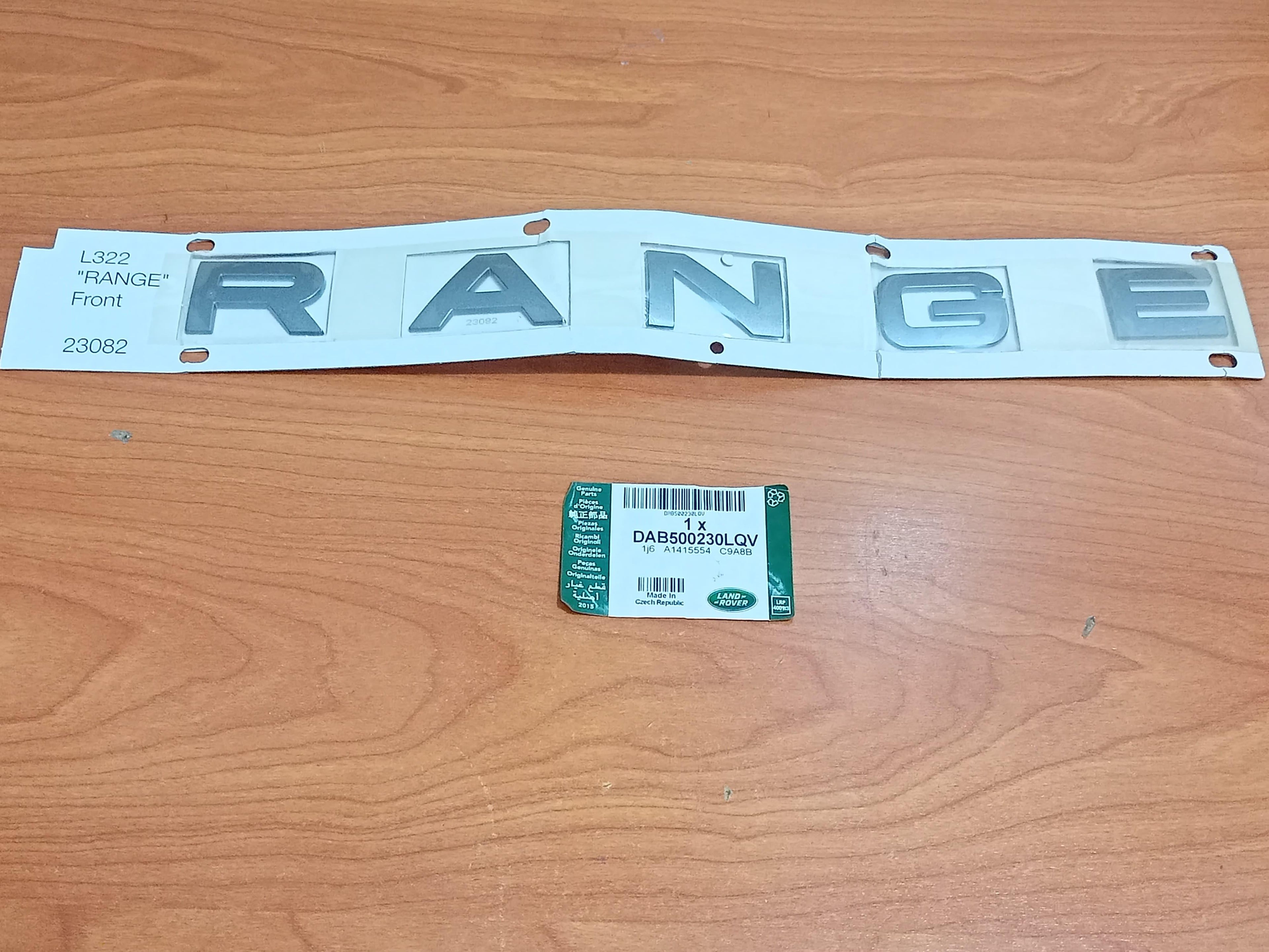 Land Rover Name Plate DAB500230LQV Range Rover 2006-2012