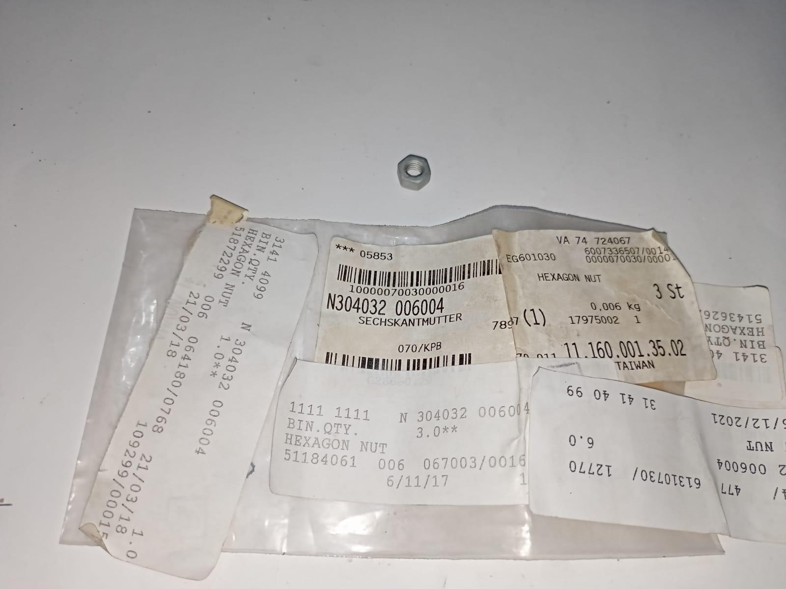 Mercedes-Benz W124 W126 R129 Hexagon Nut