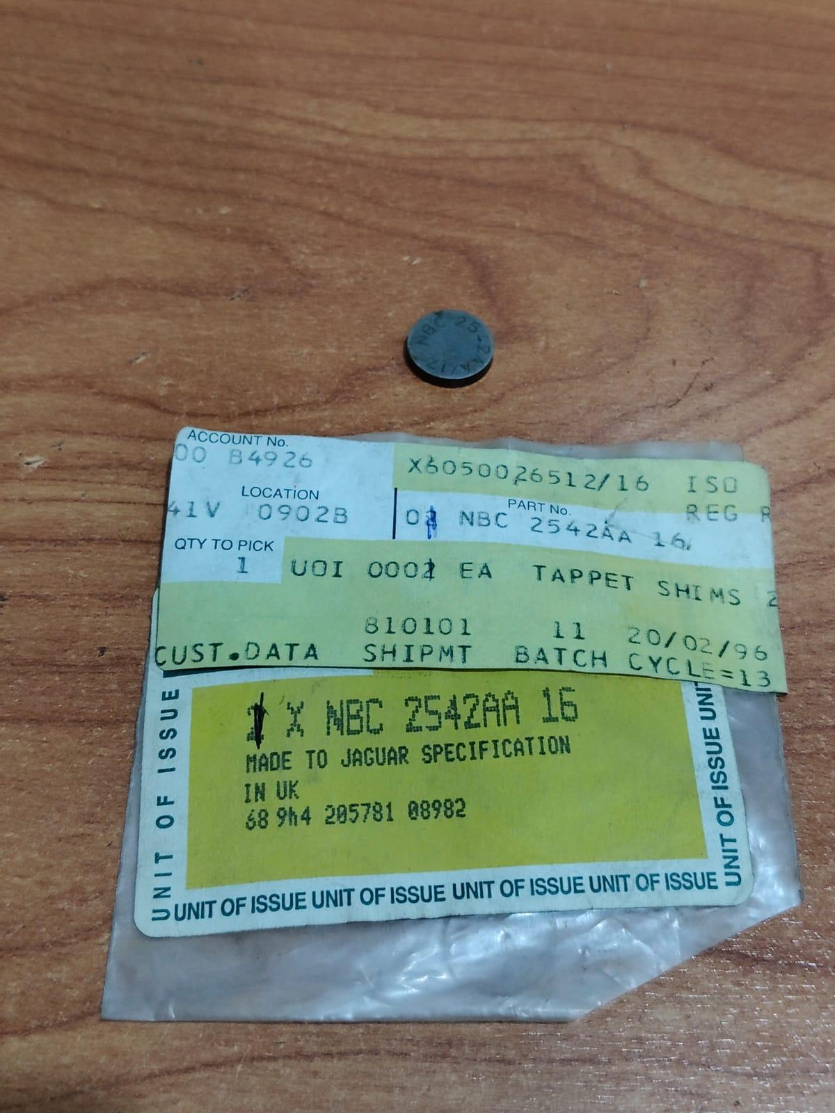 JAGUAR NBC2542AA16 XJS XJ6 XJ40 V12 AJ6 Valve Tappet Adjustment Shim Multi-Size